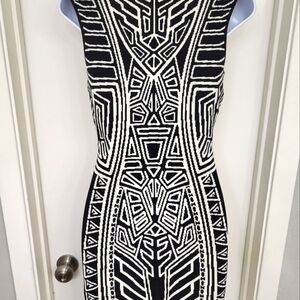 Black and white bodycon dress